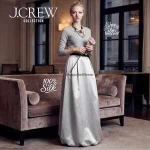 J.Crew RARE iced gray silk duchess bubble hem ball skirt *shop@iamwarrior